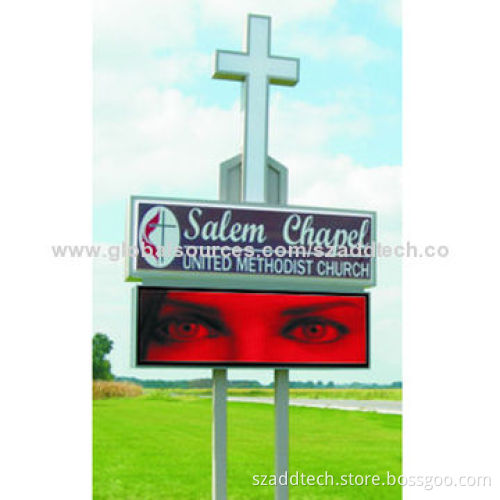 Church LED Electric Sign, Shows Contents Scrolling Messages, Graphics and Videos